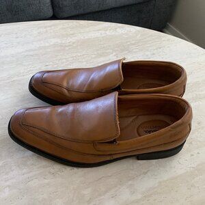 Clarks Tiden Tan Leather Mens Shoe Slip On Penny Loafers Comfort Size 9.5 M